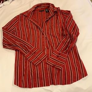 Red button down shirt